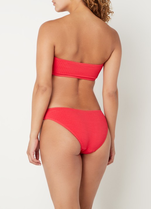 Seafolly Sea Dive bikinislip met structuur - achterkant steenrood