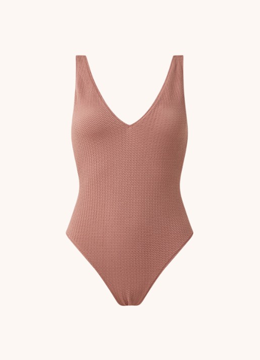 Seafolly Sea Dive voorgevormd badpak met structuur - voorkant 2 oudroze