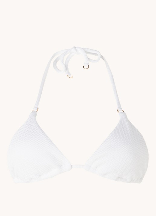 Seafolly Sea Dive voorgevormde triangel bikinitop met uitneembare vulling  - voorkant wit