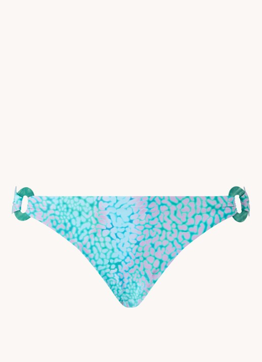 Seafolly Sea Skin bikinislip met print - voorkant turquoise
