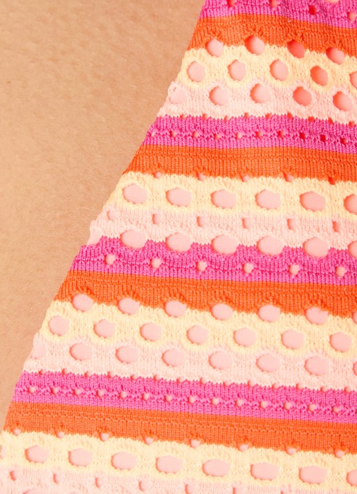 Seafolly Slide triangel bikinitop met structuur - detail 5 oranjerood