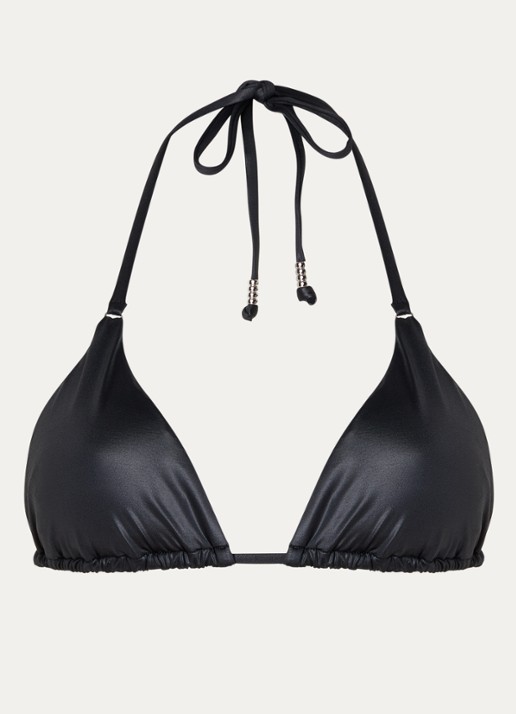 Seafolly Soleil bikinitop met glanzende finish - voorkant 3 zwart