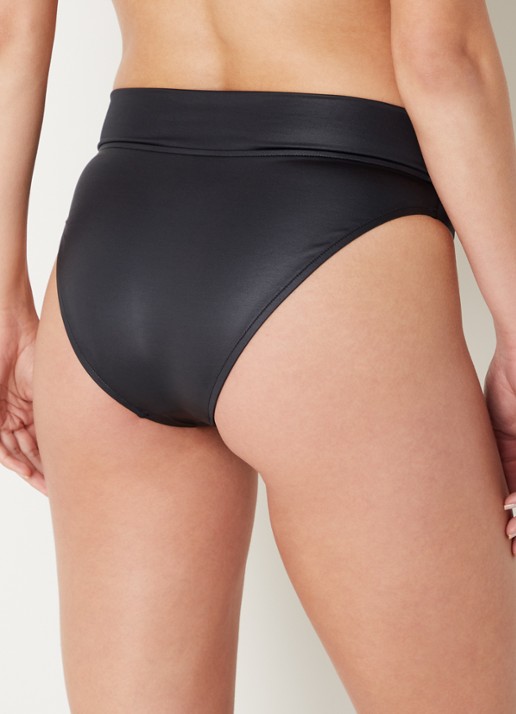 Seafolly Soleil tanga bikinislip met glanzende finish - achterkant zwart