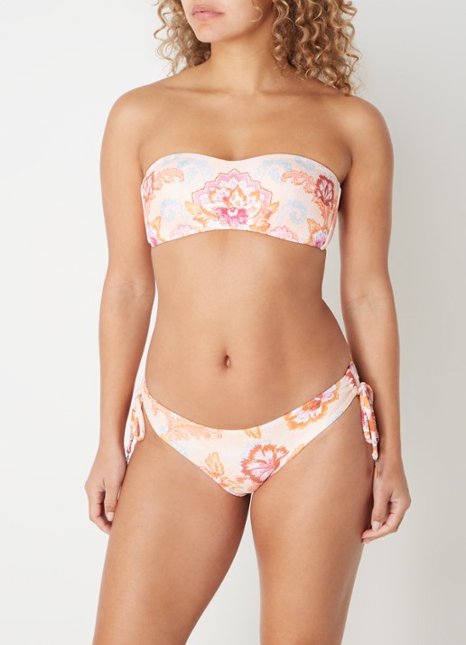 Seafolly Spring Festival tanga bikinislip met bloemenprint - voorkant 3 orange