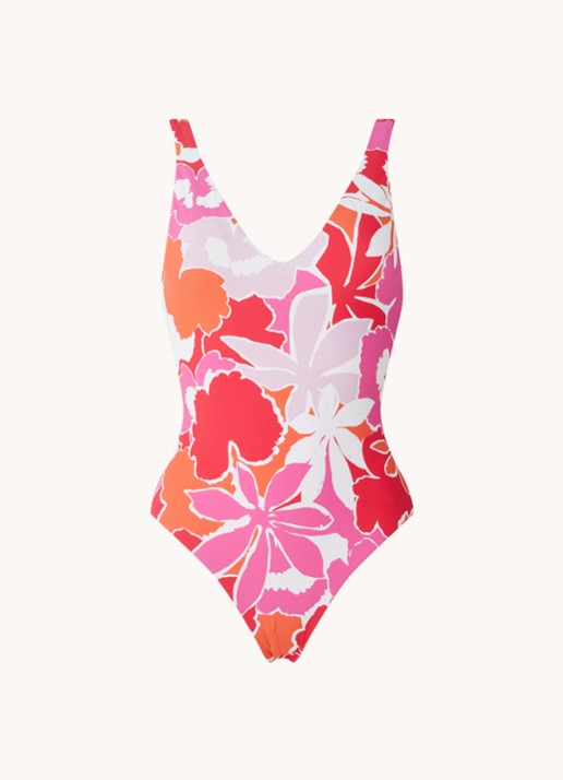 Seafolly SunDancer plunge badpak met uitneembare vulling - voorkant 2 rood