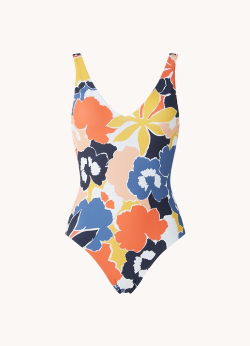 Seafolly SunDancer plunge badpak met uitneembare vulling - voorkant 2 blauw