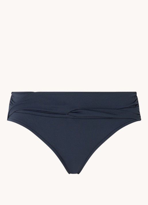 Seafolly Twist hipster bikinislip met plooidetail - voorkant 2 donkerblauw