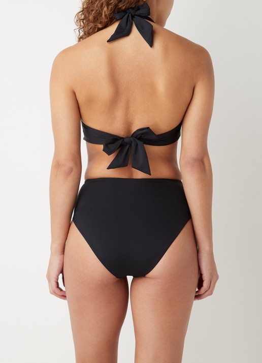 Seafolly Twist voorgevormde halter bikinitop  - achterkant 3 zwart