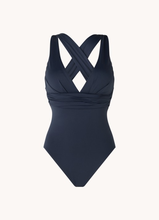 Seafolly Voorgevormd badpak met uitneembare vulling - voorkant donkerblauw