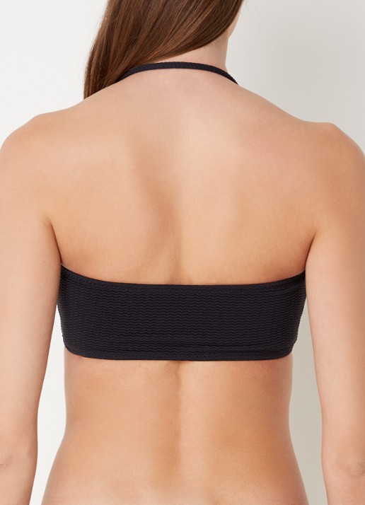 Seafolly Voorgevormde bandeau bikinitop met uitneembare vulling - achterkant zwart