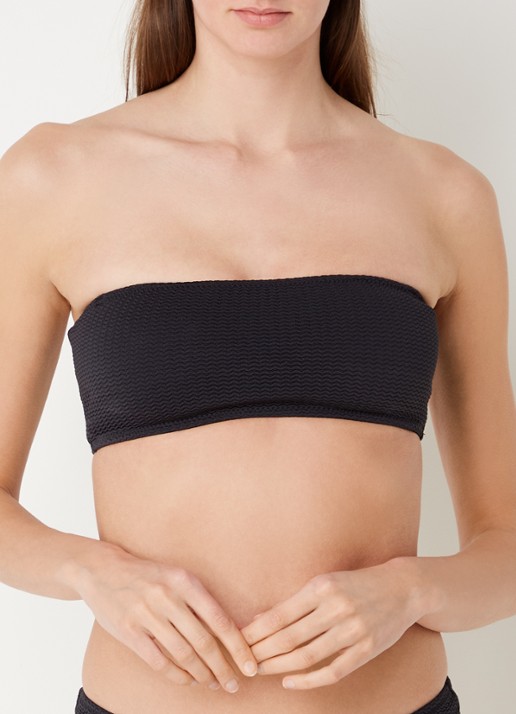 Seafolly Voorgevormde bandeau bikinitop met uitneembare vulling - detail 3 zwart
