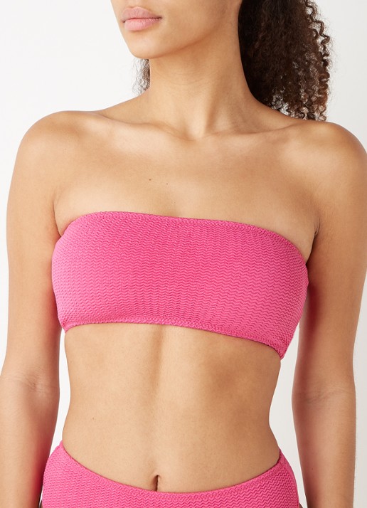 Seafolly Voorgevormde bandeau bikinitop met uitneembare vulling - detail 2 fuchsia