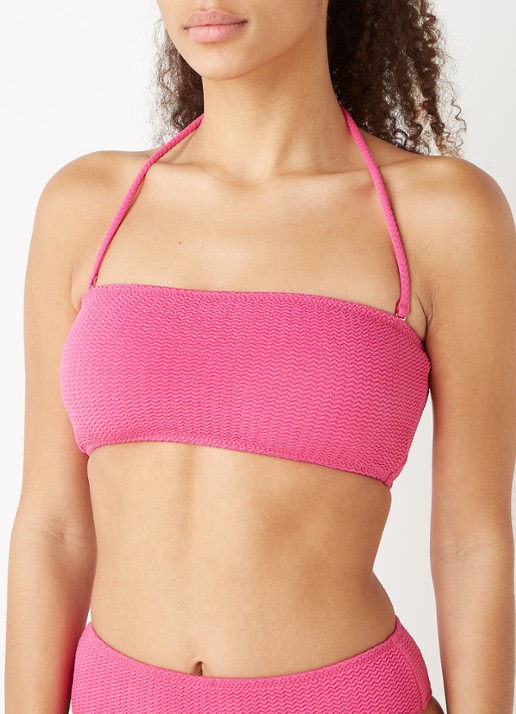 Seafolly Voorgevormde bandeau bikinitop met uitneembare vulling - detail 3 fuchsia