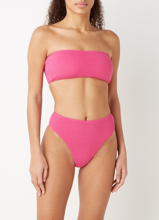 Seafolly Voorgevormde bandeau bikinitop met uitneembare vulling - voorkant 5 fuchsia