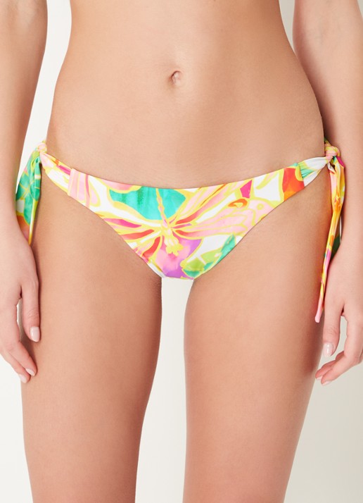 Seafolly Wonderland bikinislip met strikdetail en bloemenprint