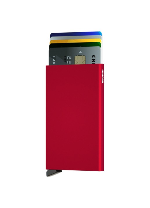 Secrid Cardprotector Wallet pasjeshouder van aluminium - voorkant 3 steenrood