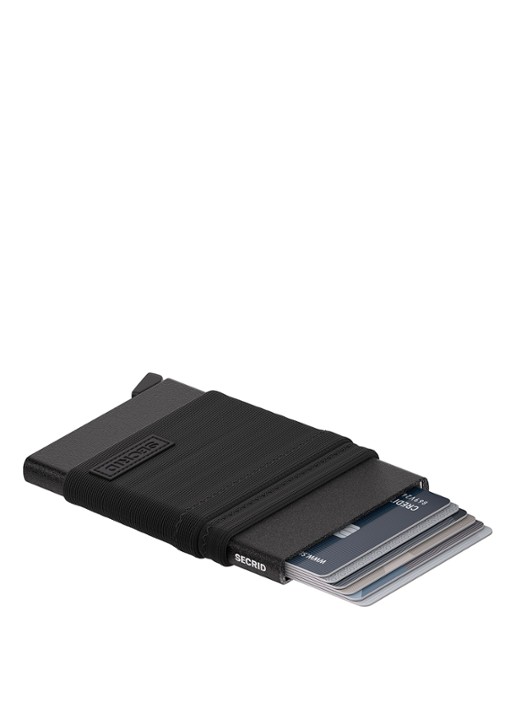 Secrid Flexwallet pasjeshouder van aluminium - voorkant 3 zwart