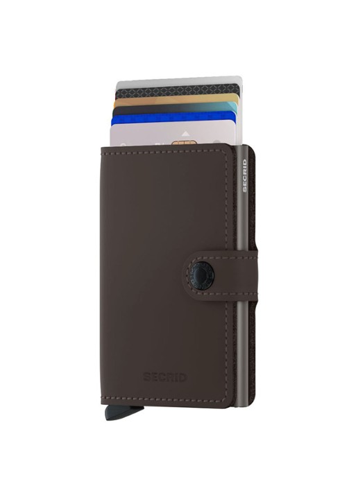 Secrid Matte Miniwallet pasjeshouder - voorkant 2 donkerbruin