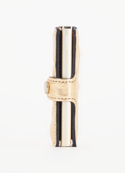 Secrid Miniwallet pasjeshouder van leer met metallic finish - detail 3 goud