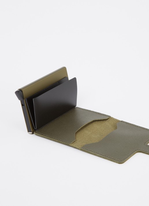 Secrid Miniwallet pasjeshouder van leer - voorkant 2 mosgroen