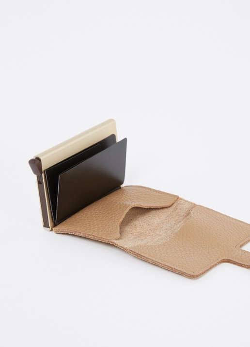 Secrid Miniwallet pasjeshouder van leer - voorkant 2 camel