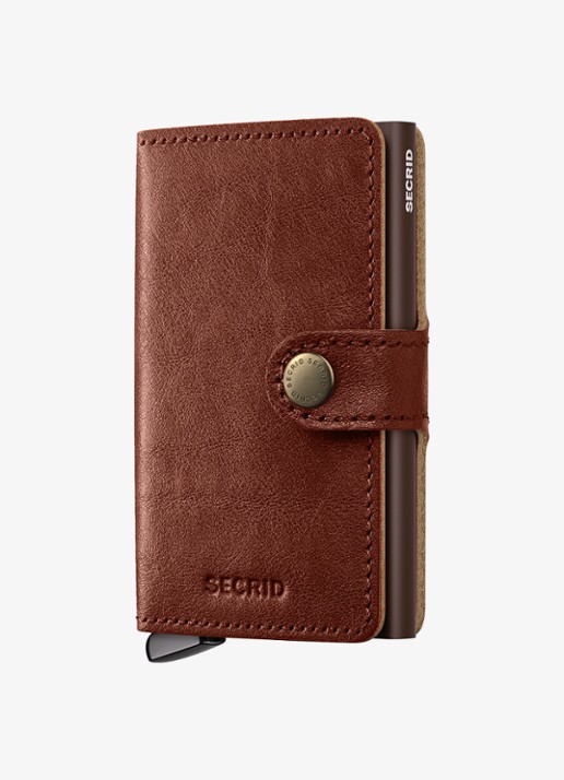 Secrid Miniwallet+ pasjeshouder van leer - voorkant 6 kastanjebruin