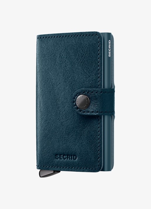 Secrid Miniwallet+ pasjeshouder van leer - voorkant 3 petrol