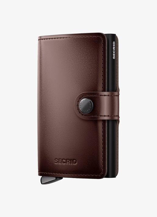 Secrid Miniwallet+ pasjeshouder van leer - voorkant 6 donkerbruin