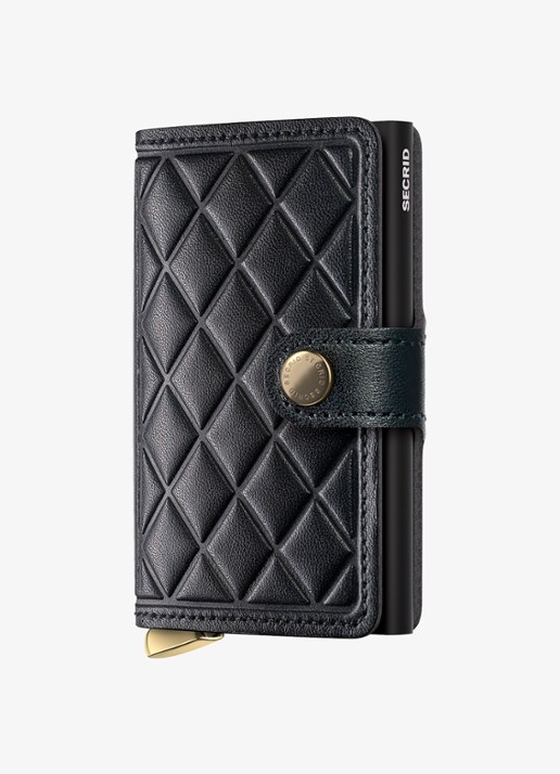 Secrid Miniwallet+ pasjeshouder van leer - voorkant 2 zwart