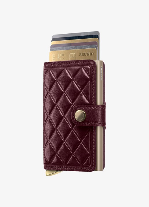 Secrid Miniwallet+ pasjeshouder van leer - voorkant 6 bordeauxrood