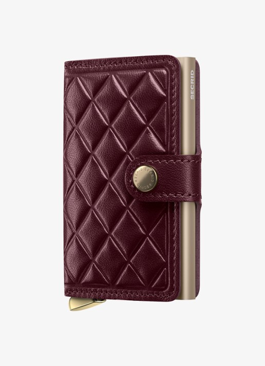 Secrid Miniwallet+ pasjeshouder van leer - voorkant 7 bordeauxrood