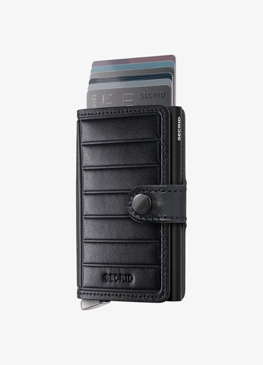 Secrid Miniwallet+ pasjeshouder van leer - voorkant 5 zwart
