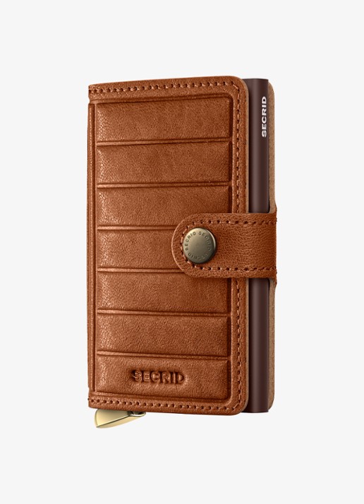 Secrid Miniwallet+ pasjeshouder van leer - voorkant 2 cognac