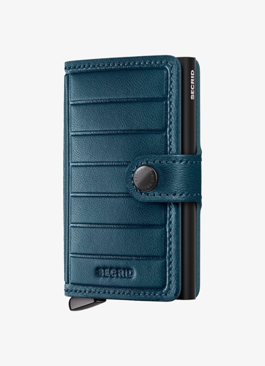 Secrid Miniwallet+ pasjeshouder van leer - voorkant 3 petrol