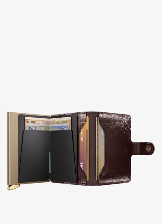 Secrid Miniwallet+ pasjeshouder van leer - detail 3 bordeauxrood