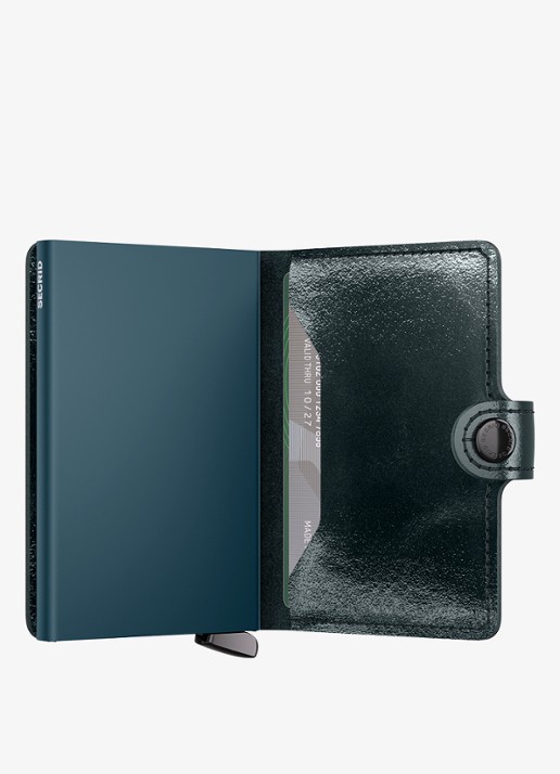 Secrid Miniwallet+ pasjeshouder van leer - detail zeegroen
