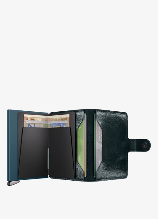 Secrid Miniwallet+ pasjeshouder van leer - detail 2 zeegroen