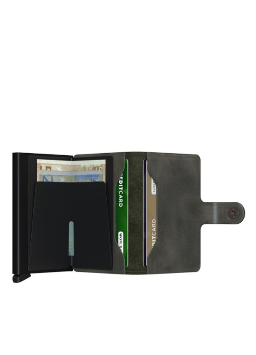 Secrid Miniwallet Vintage Pasjeshouder van leer - achterkant bronsgroen