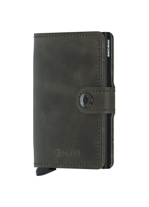 Secrid Miniwallet Vintage Pasjeshouder van leer - voorkant 2 bronsgroen