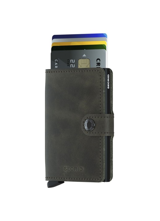Secrid Miniwallet Vintage Pasjeshouder van leer - voorkant 3 bronsgroen