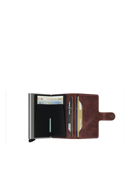 Secrid Miniwallet Wallet pasjeshouder van leer - achterkant 4 roodbruin