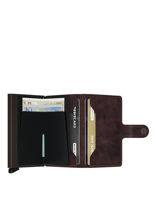 Secrid Miniwallet Wallet pasjeshouder van leer - achterkant 3 donkerbruin