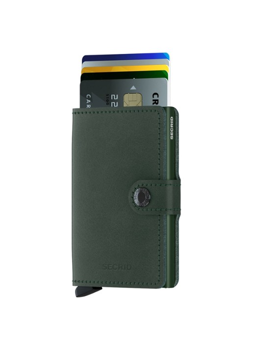 Secrid Miniwallet Wallet pasjeshouder van leer - voorkant 2 groen