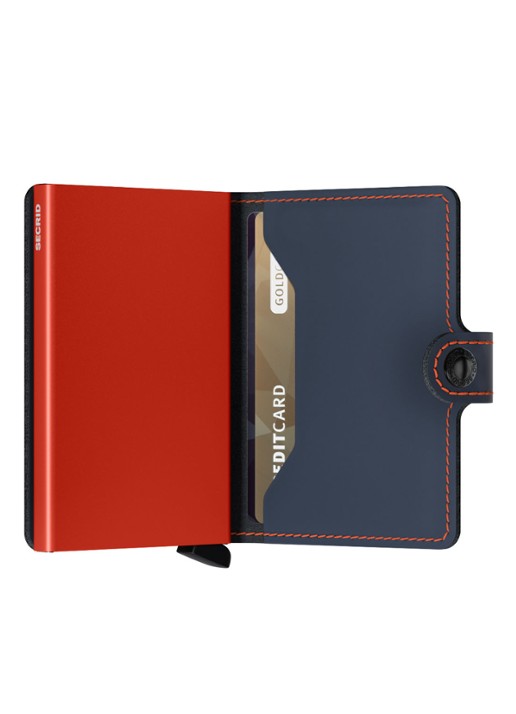 Secrid Miniwallet Wallet pasjeshouder van leer - achterkant donkerblauw
