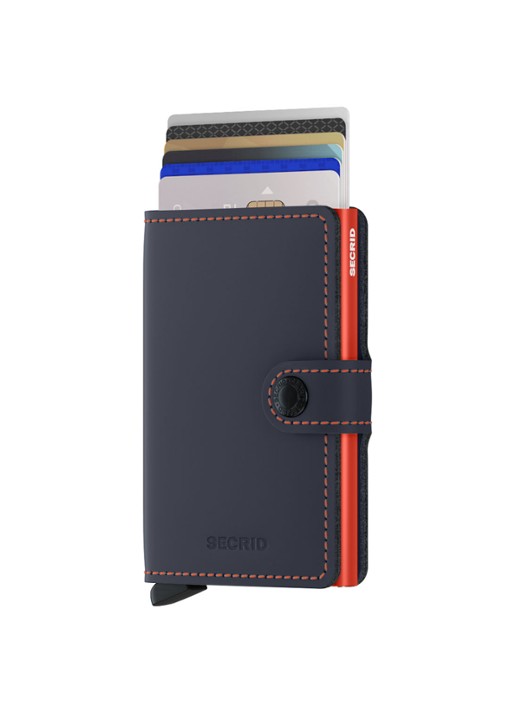 Secrid Miniwallet Wallet pasjeshouder van leer - voorkant 3 donkerblauw
