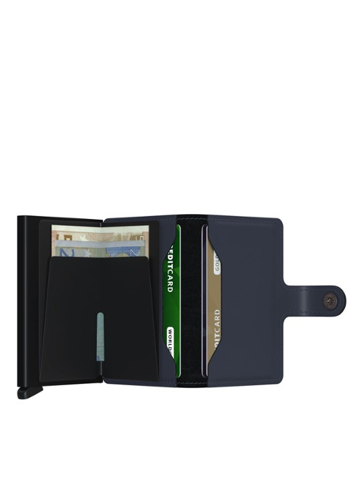 Secrid Miniwallet Wallet pasjeshouder van leer  - detail 4 donkerblauw