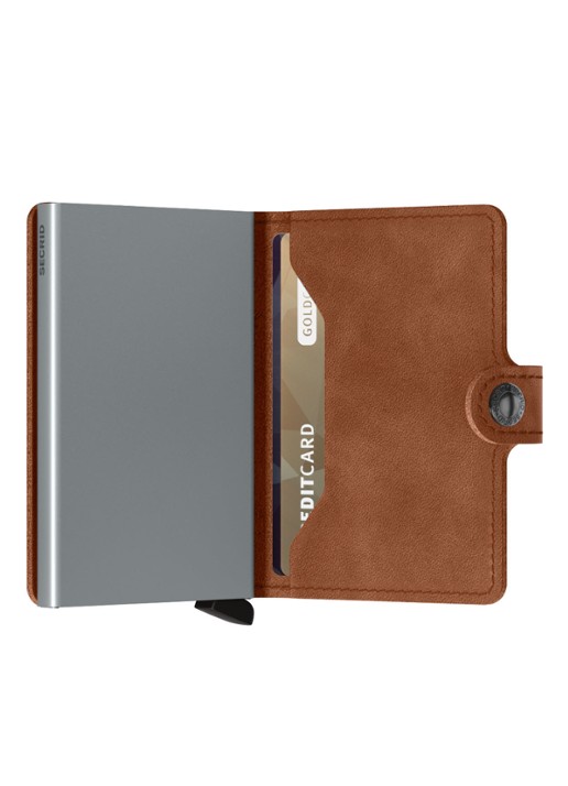 Secrid Miniwallet Wallet pasjeshouder van leer - achterkant cognac