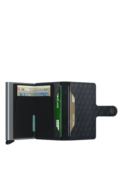 Secrid Miniwallet Wallet pasjeshouder van leer - detail zwart
