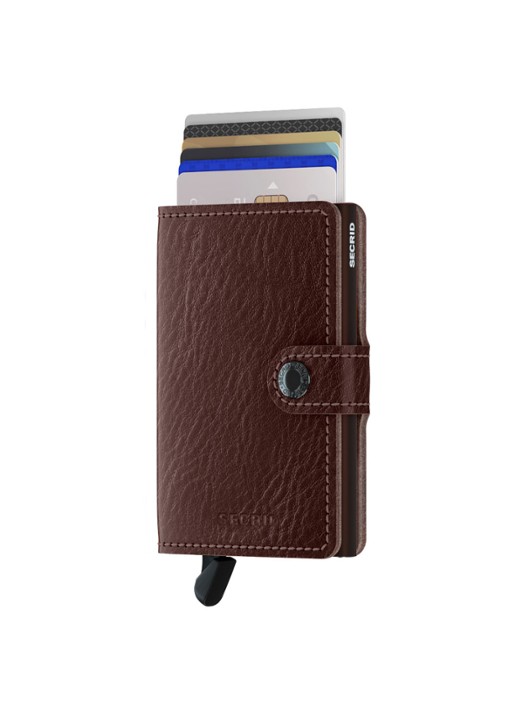 Secrid Miniwallet Wallet pasjeshouder van leer - voorkant 4 mahoniebruin