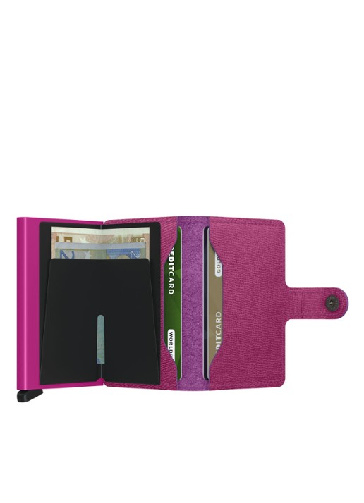 Secrid Miniwallet Wallet pasjeshouder van leer - achterkant fuchsia